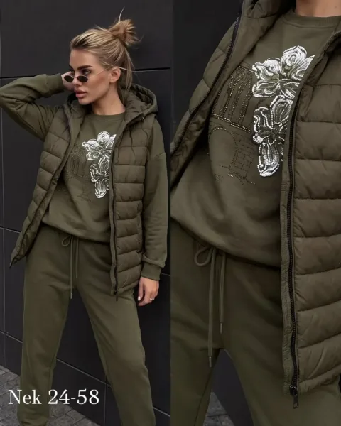 Костюм тройка из двухнитки синтепон — фото 15
