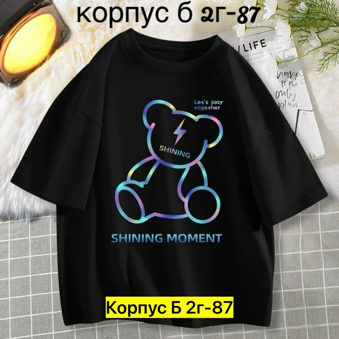 Однотонная футболка из 100 хлопка — фото 5