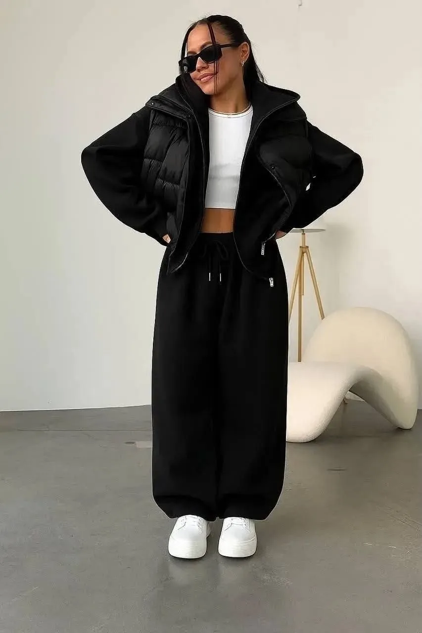 Костюм 3-в-1: худи + брюки wide leg + жилетка — фото 2