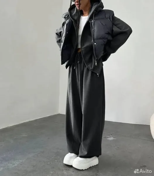 Костюм 3-в-1: худи + брюки wide leg + жилетка — фото 9