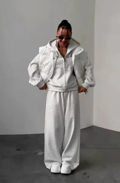 Костюм 3-в-1: худи + брюки wide leg + жилетка — фото 16
