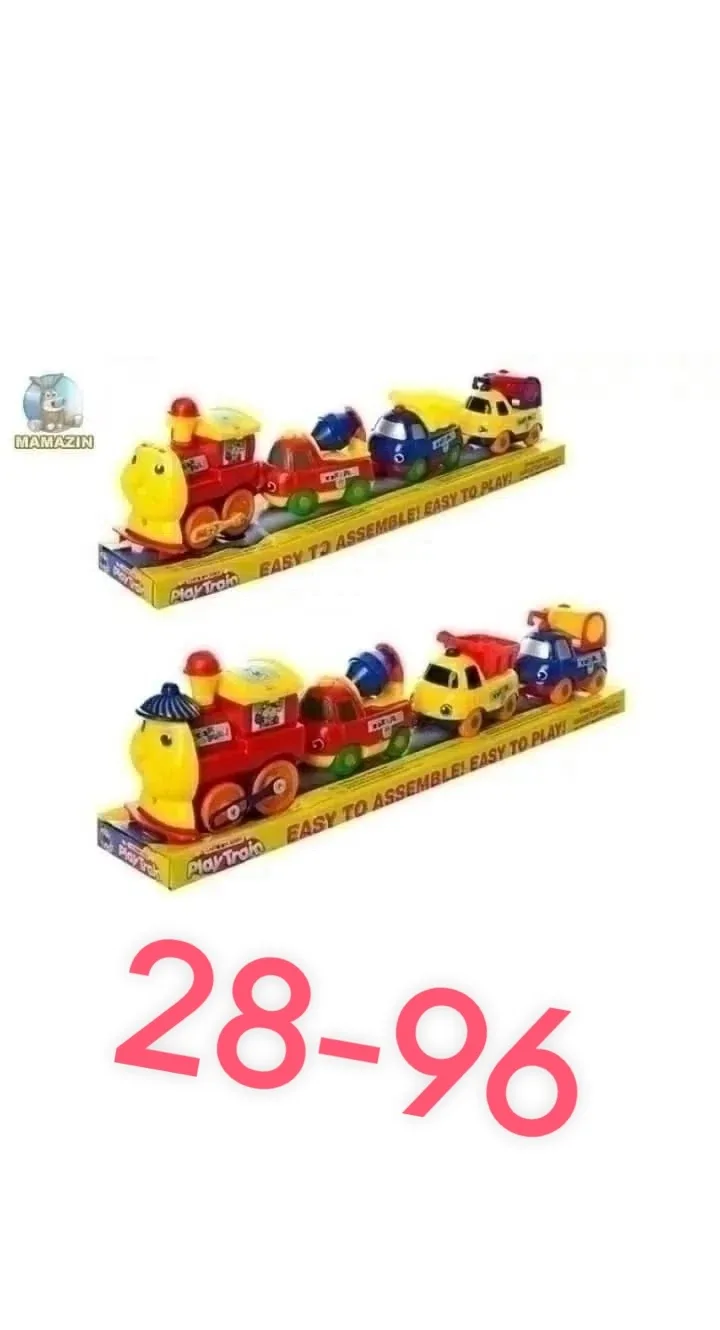 Игровой набор Play Train состоит из паровозика и 3 вагонов, которые крепятся между собой при помощи магнитов, что очень — фото 4