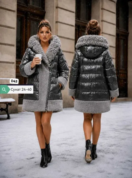 Платье серо-кофейное глянцевое удлинённое — фото 1