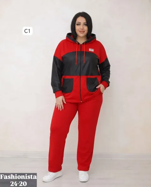 Костюм из кожи и трикотажа Кожа + — фото 13