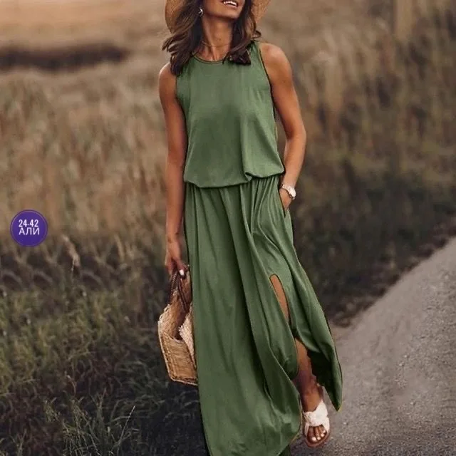 Лёгкий сарафан на лето синяя — фото 21