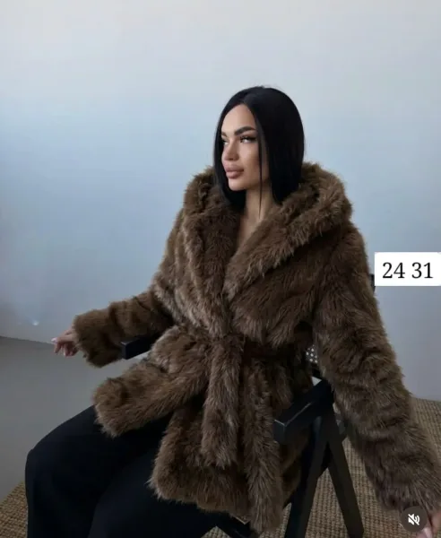 𝒩𝑒𝓌 𝒞𝑜𝓁𝓁𝑒𝓀𝓉𝒾𝑜𝓃 Шуба с капюшоном ЭКО Норка Длина — фото 2