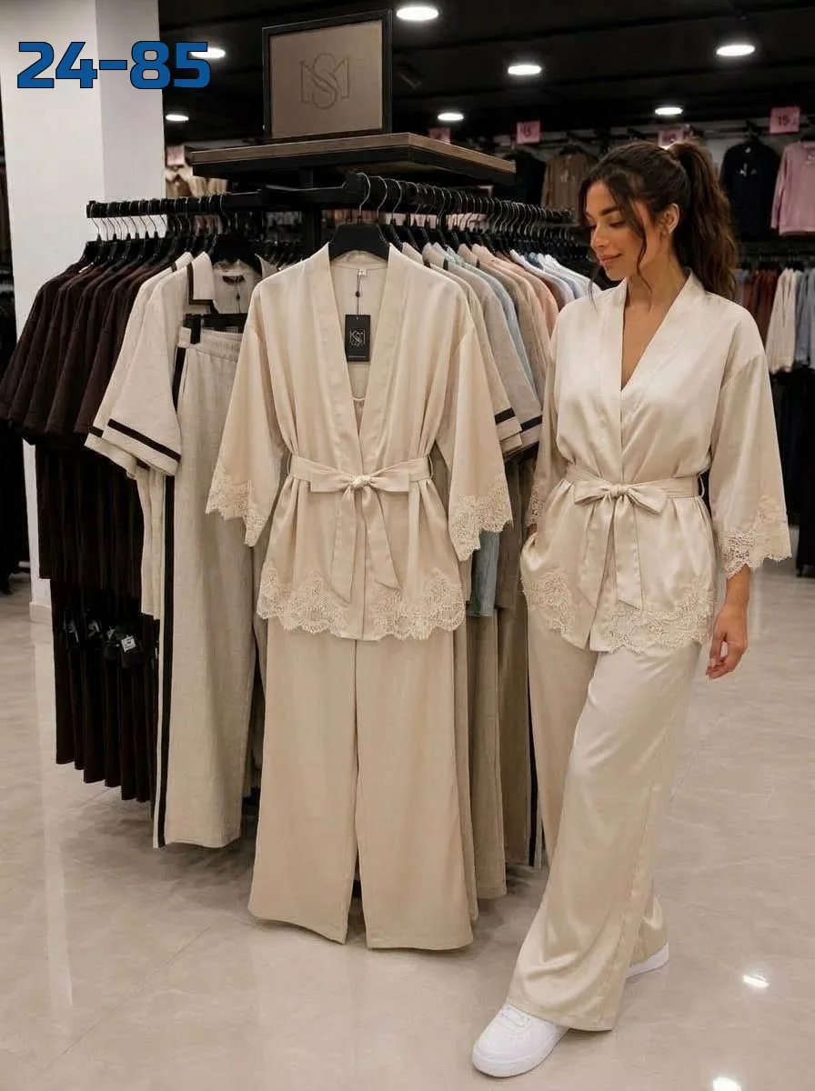 Элегантный костюм из роскошного шёлка Armani с изысканным кружевом Белый — фото 2