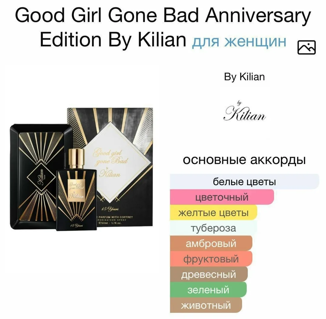 Good Girl Gone Bad Anniversary Edition от Kilian женский аромат из группы цветочные — фото 4