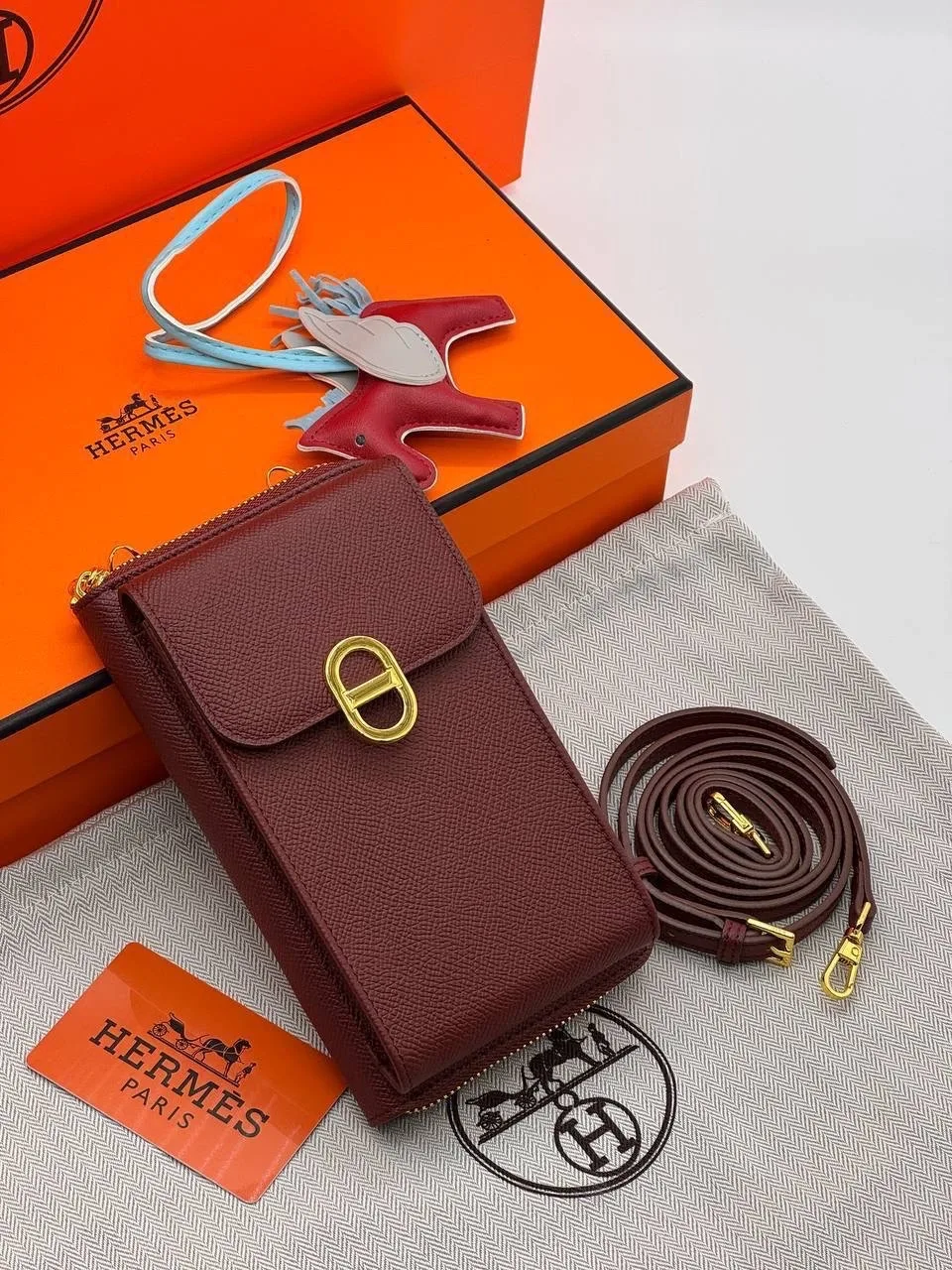 Сумка Hermes из натуральной кожи — фото 4