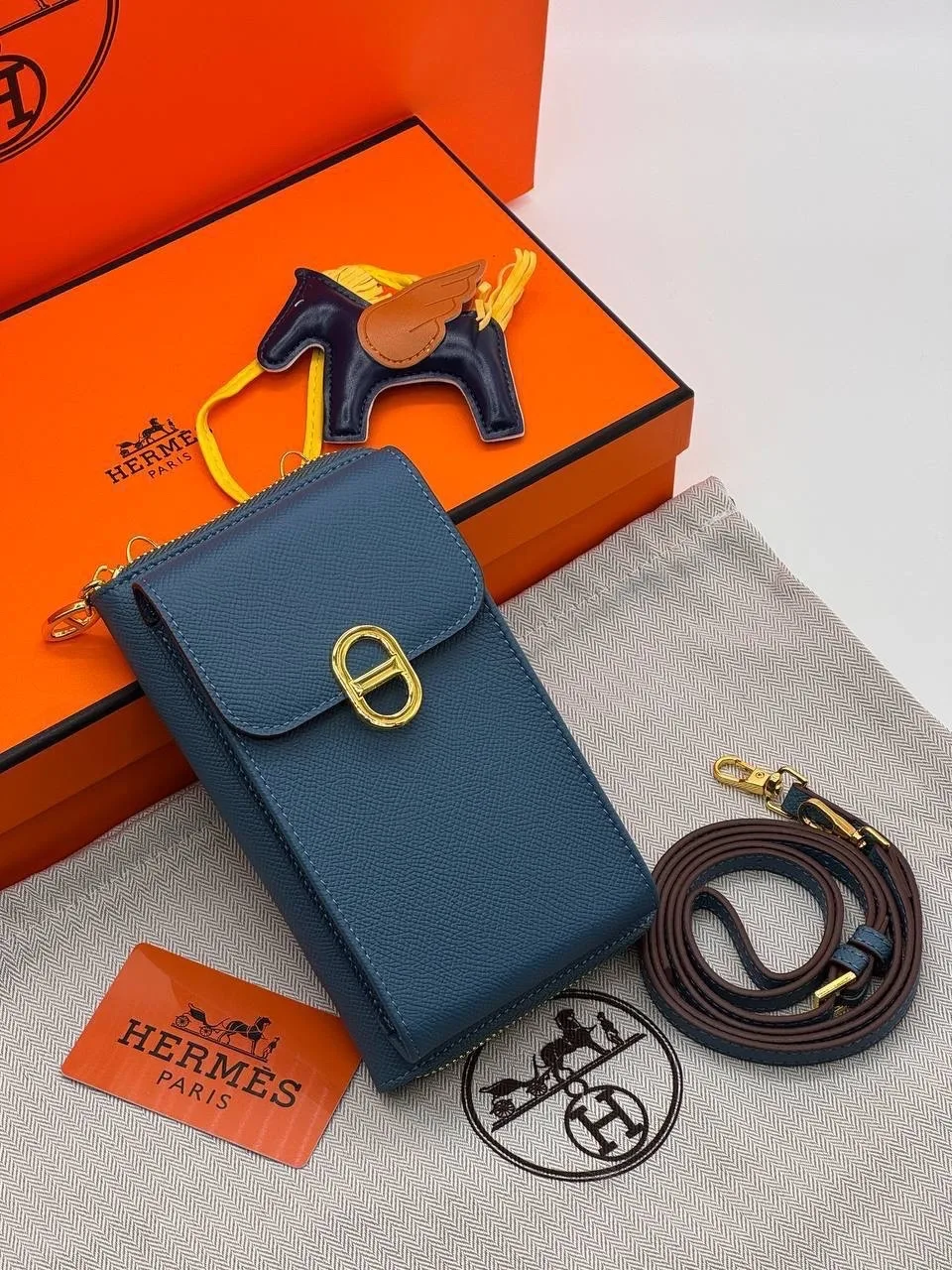 Сумка Hermes из натуральной кожи — фото 7