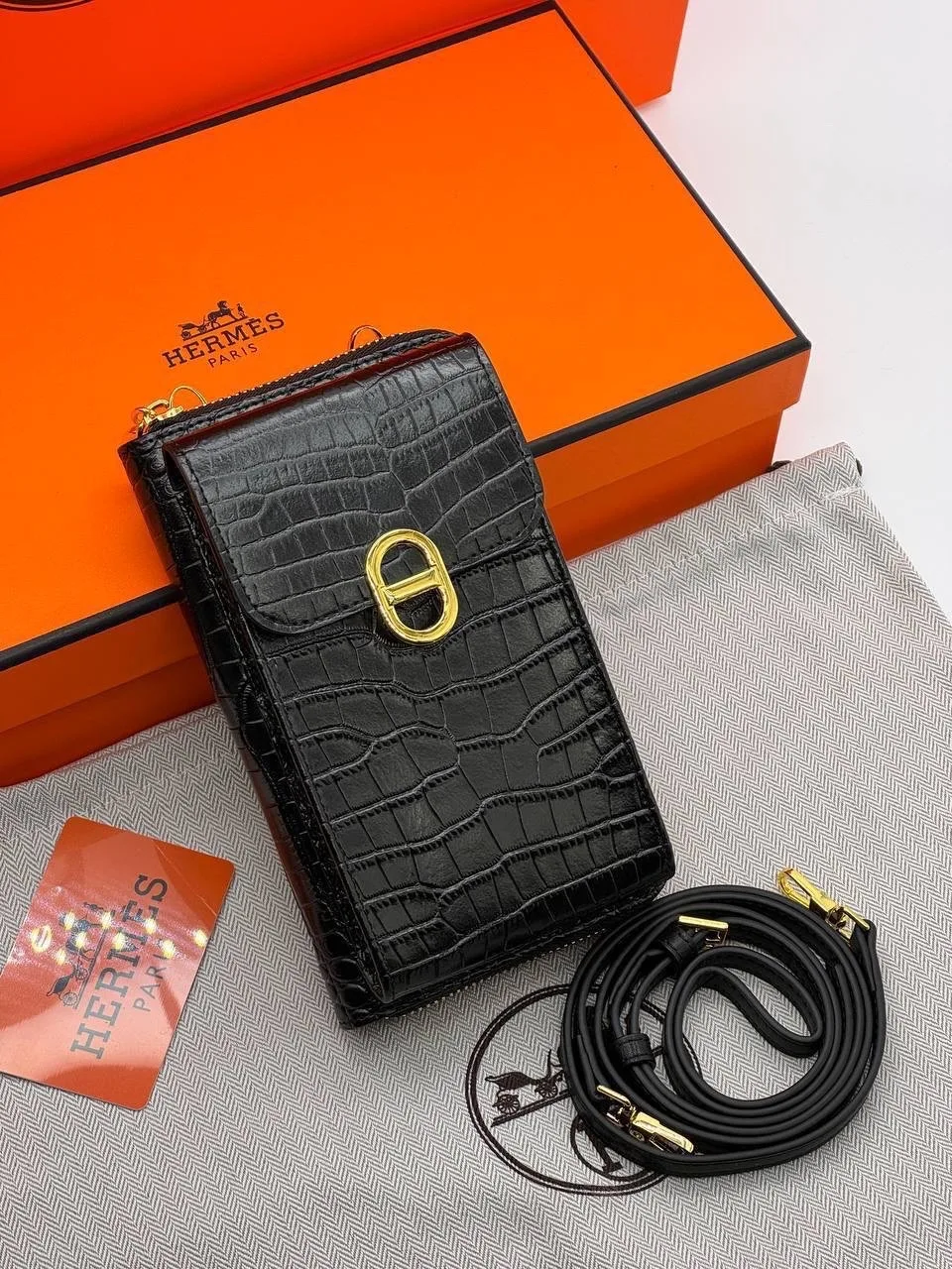 Сумка Hermes из натуральной кожи — фото 8