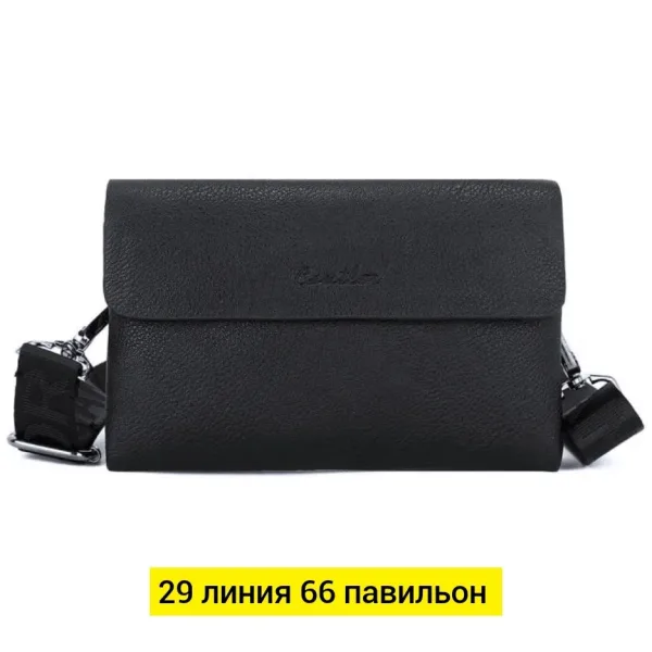 Мужская сумка на пояс из эко-кожи чёрная — фото 2