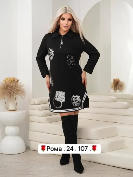 Платье из трикотажной ткани с принтом, выполненным методом сублимации — фото 2