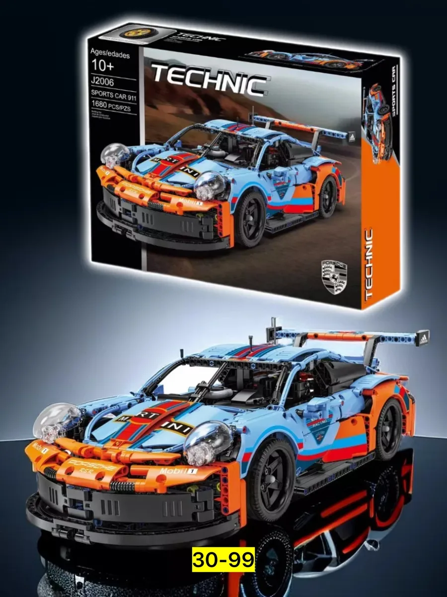 Конструктор-техник Porsche 911 RSR, 1680 деталей спортивный автомобиль Porsch — фото 13