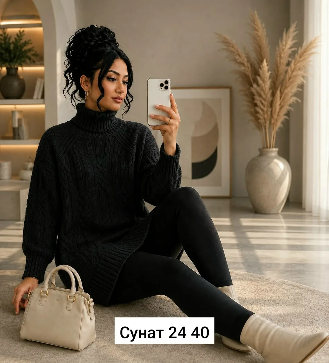 Однотонный свитер из натурального кашемира — фото 16