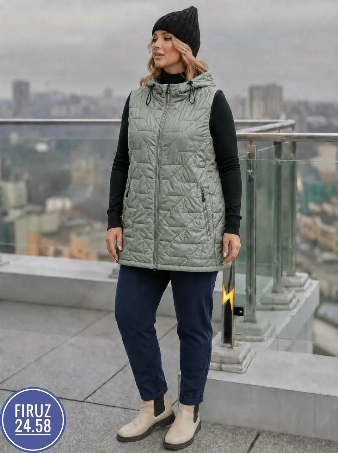 Жилетка из синтепона Синий — фото 5