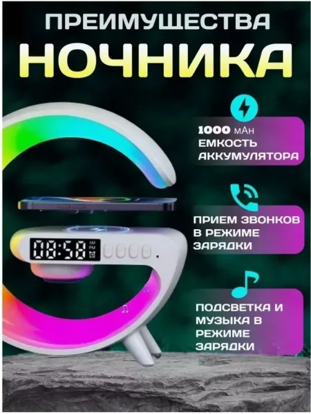 Умная настольная лампа с функцией Bluetooth-колонки — фото 7
