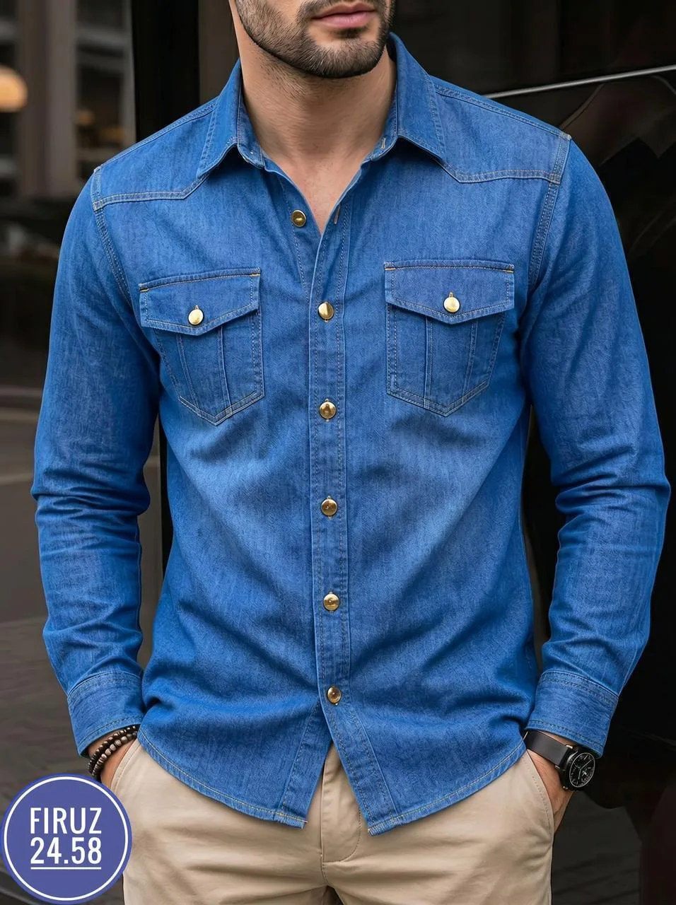 Рубашка, джинс — фото 2