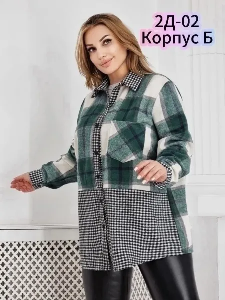 Рубашка из драпа и трикотажа — фото 3