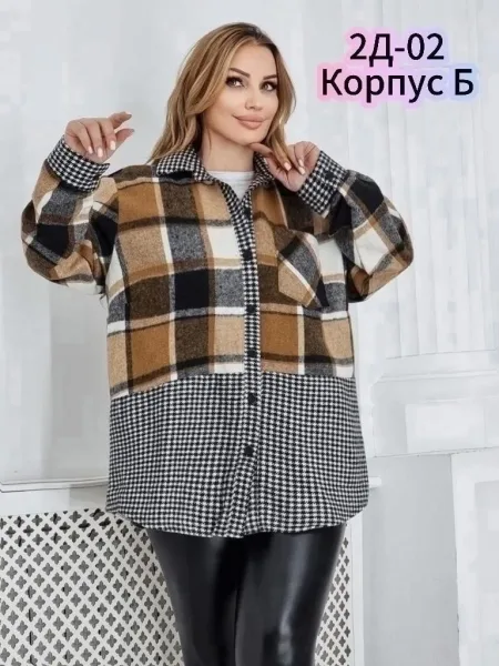 Рубашка из драпа и трикотажа — фото 7