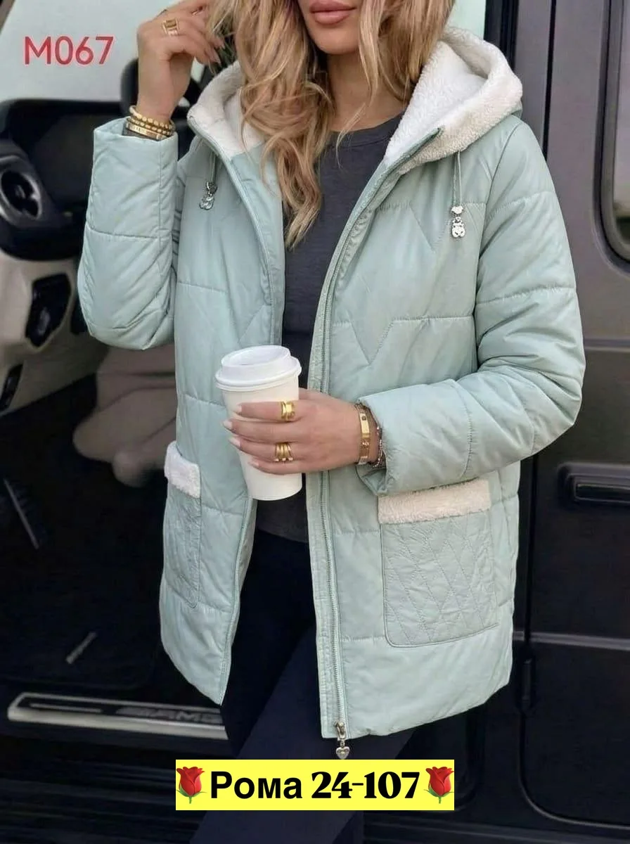 Женская куртка на синтепоне синяя — фото 3