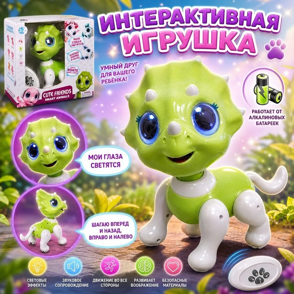 Интерактивная игрушка — животное на пульте управления со светом и звуком — фото 1