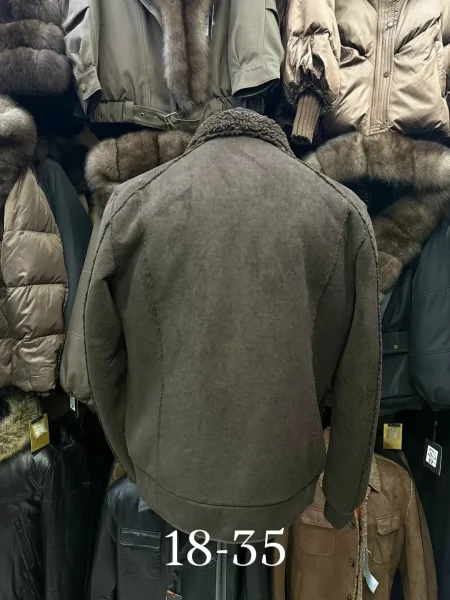 Пуховик ВНУТРИ ПОЛНОСТЬЮ ИДЕТ ОВЧИНА, замша — фото 2