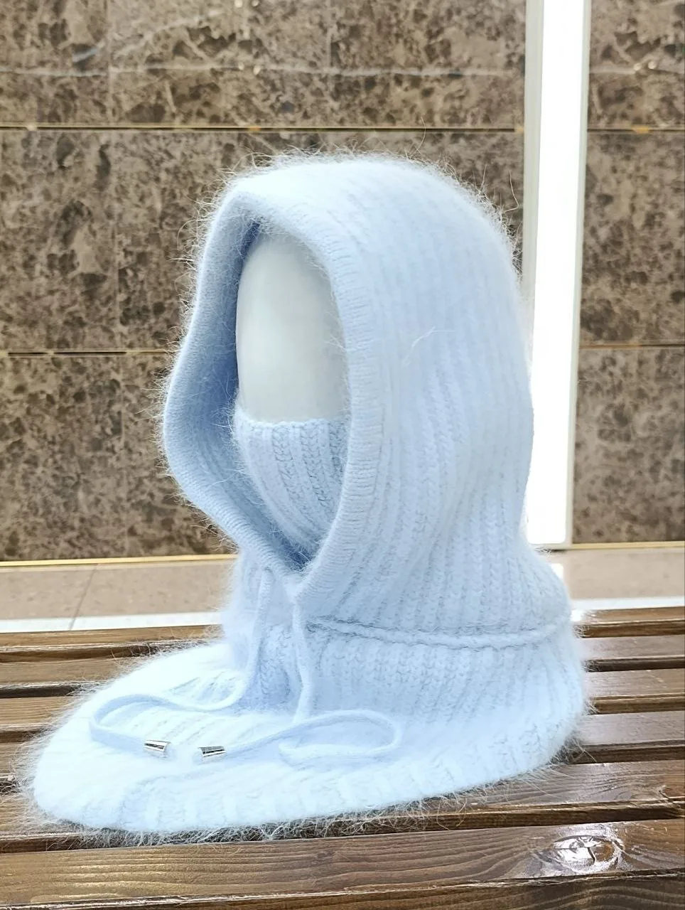 Женский капор из смесового состава акрил — фото 16