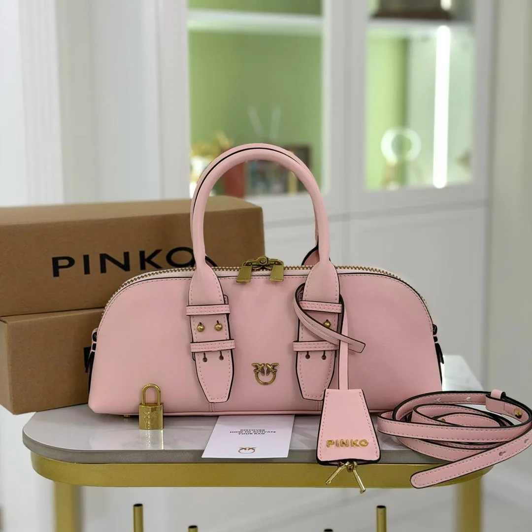 Сумка PINKO из натуральной кожи Розовый — фото 4