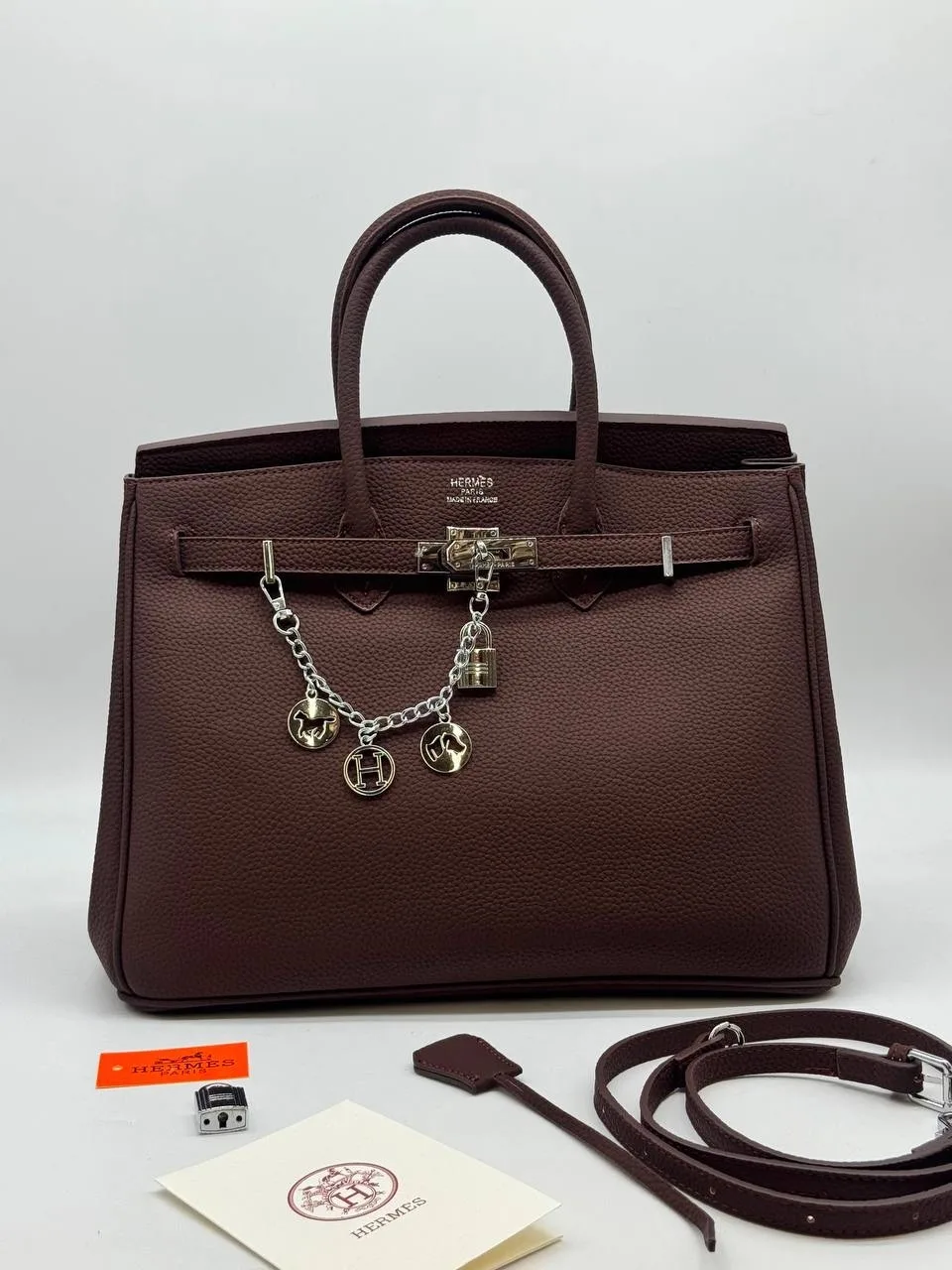 Сумка Гермес серая — фото 1