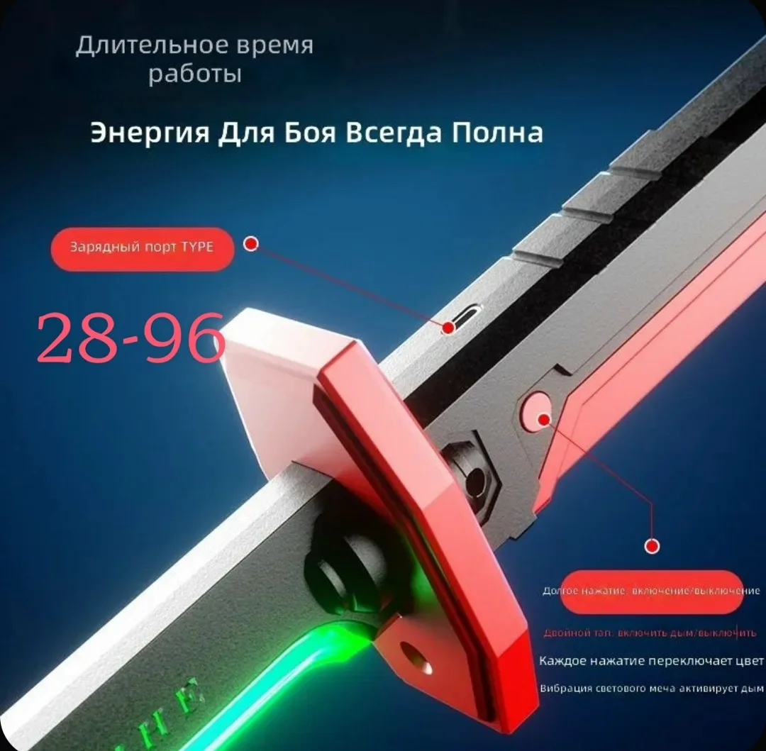 Почувствуйте атмосферу настоящего фэнтези вместе с детским световым мечом-катаной яркой и эффектной игрушкой для активны — фото 3