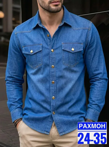 Рубашка, джинс — фото 2
