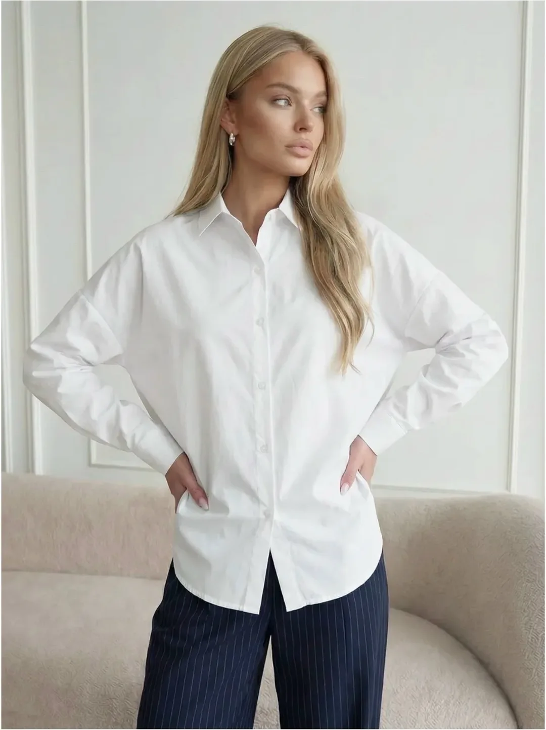 Рубашка хлопок oversize — фото 5