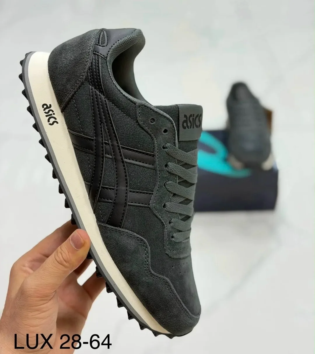 Мужские кеды ASICS из натуральной замши и кожи — фото 1