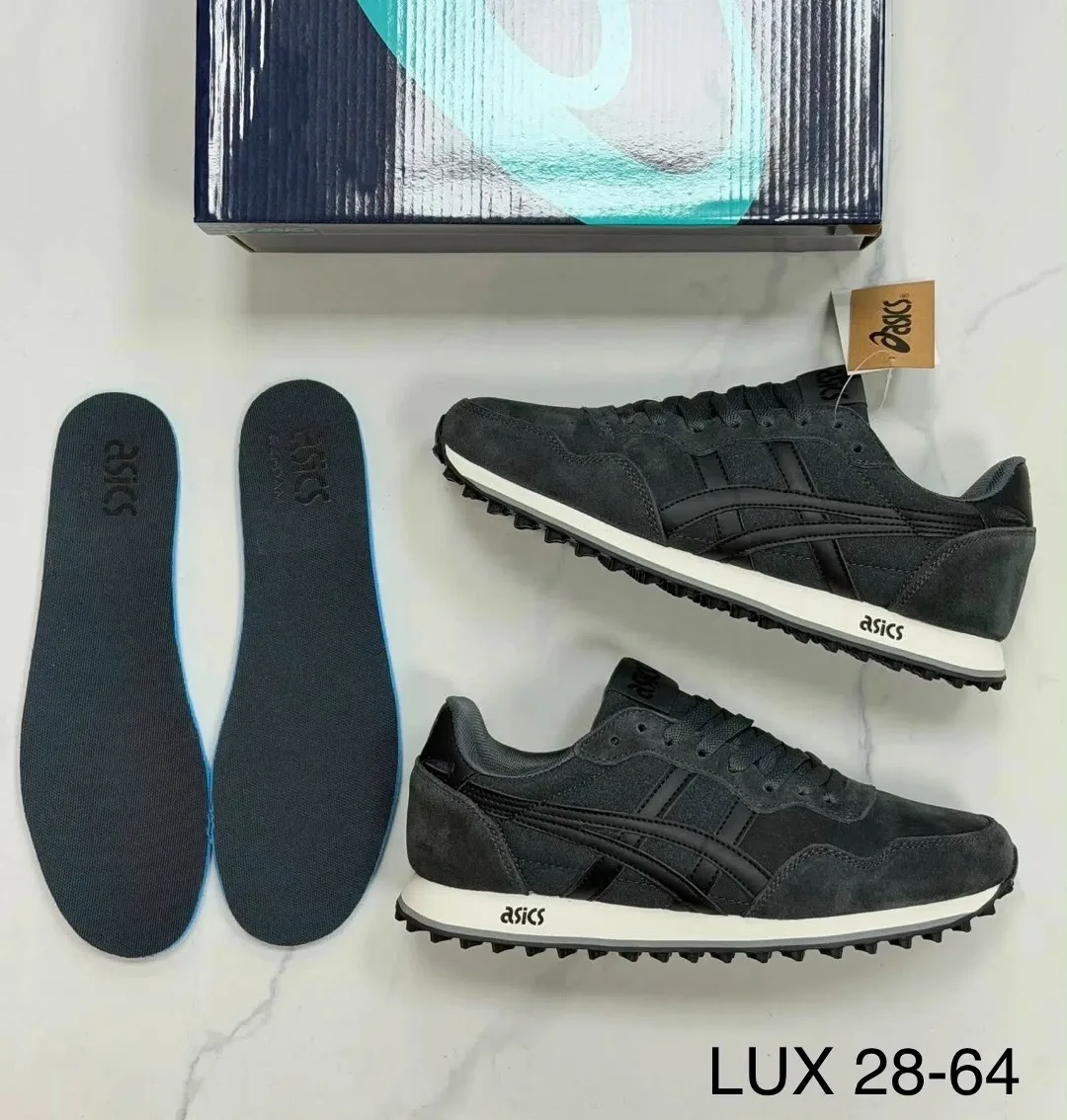 Мужские кеды ASICS из натуральной замши и кожи — фото 2