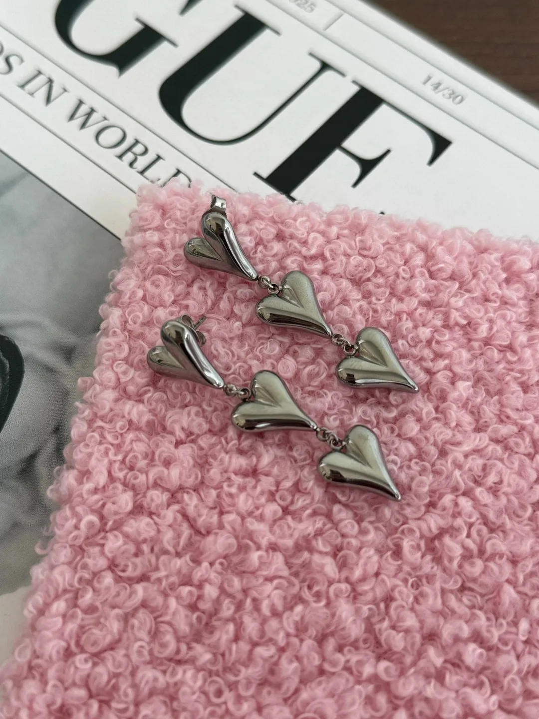 Серьги из ювелирной стали в цветах золото и серебро — фото 2
