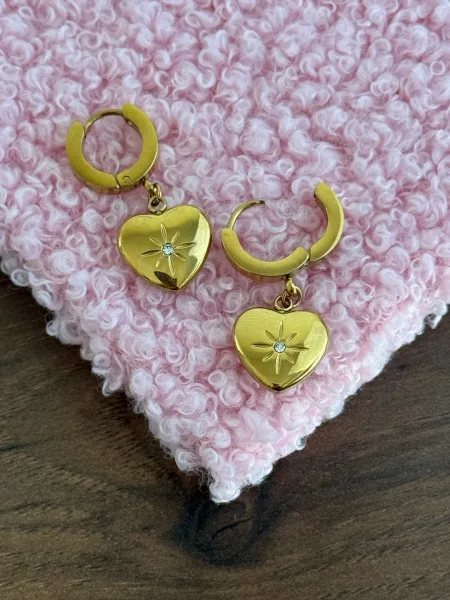 Серьги из ювелирной стали с покрытием золото 18k — фото 1