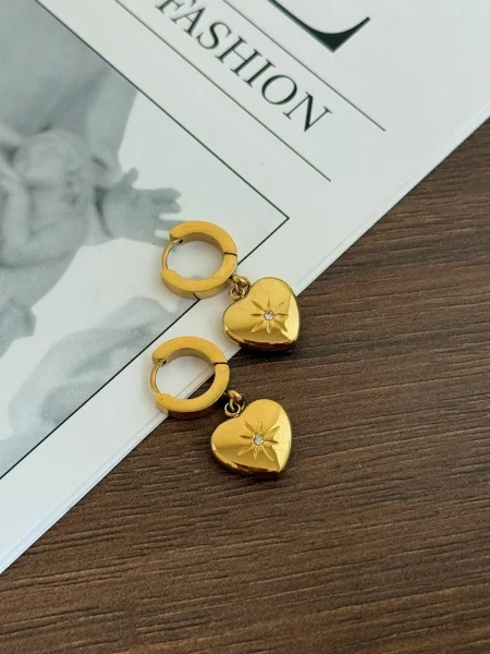 Серьги из ювелирной стали с покрытием золото 18k — фото 5