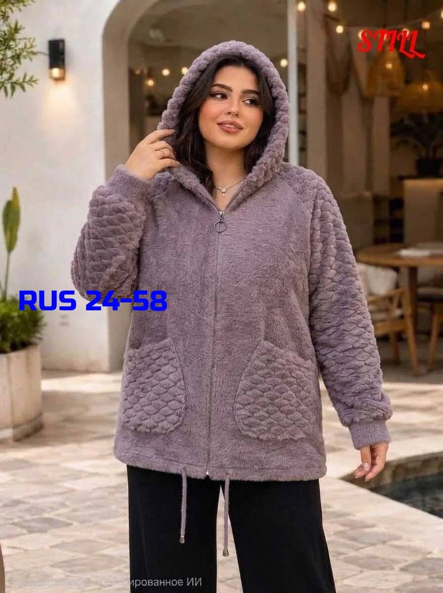 Кардиган с капюшоном из натурального альпака — фото 2