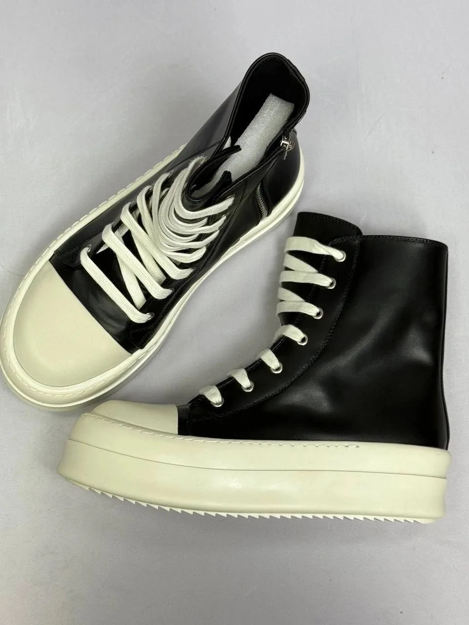 Лимитированные КЕДЫ RICK OWENS DRKSHDW MEGALACED DIRTY BLACK/MILK Чёрный — фото 10