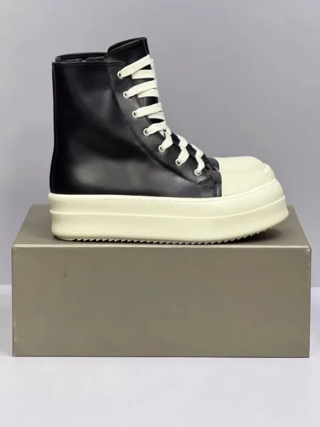 Лимитированные КЕДЫ RICK OWENS DRKSHDW MEGALACED DIRTY BLACK/MILK Чёрный — фото 7