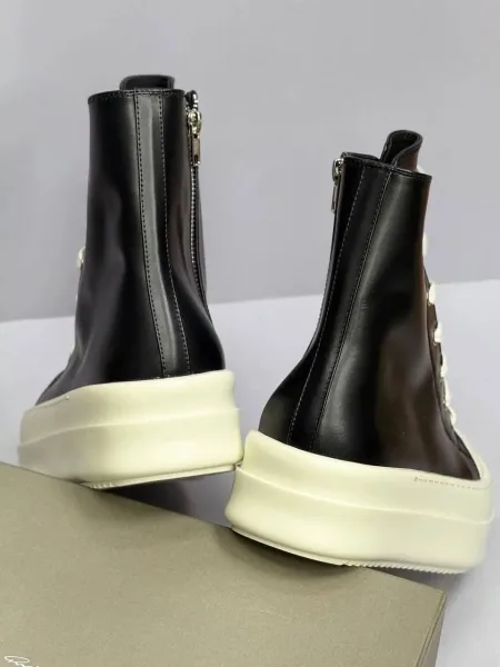 Лимитированные КЕДЫ RICK OWENS DRKSHDW MEGALACED DIRTY BLACK/MILK Чёрный — фото 13