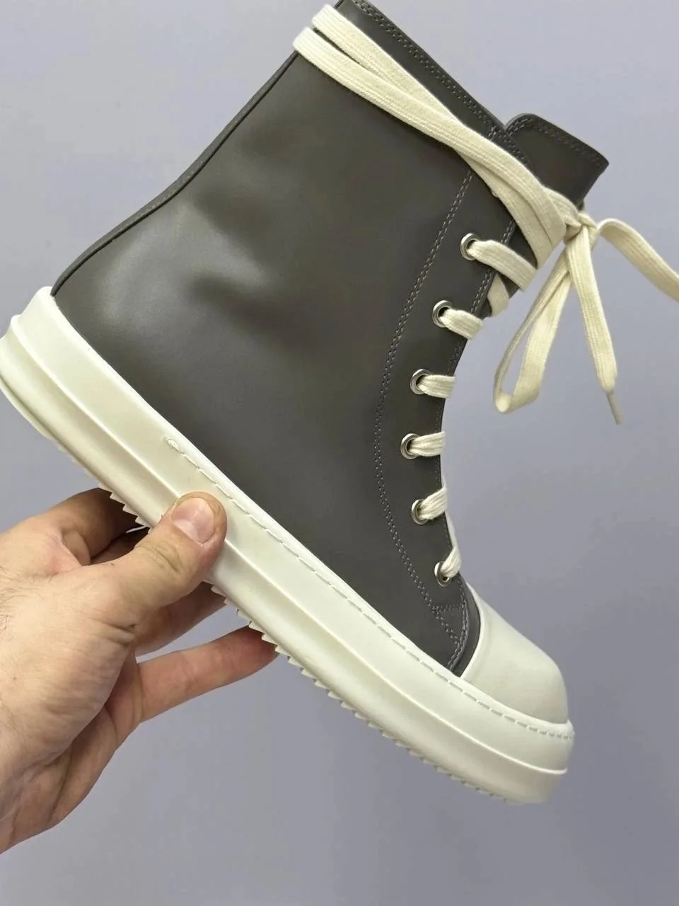 Лимитированные КЕДЫ RICK OWENS DRKSHDW MEGALACED DIRTY BLACK/MILK Чёрный — фото 1