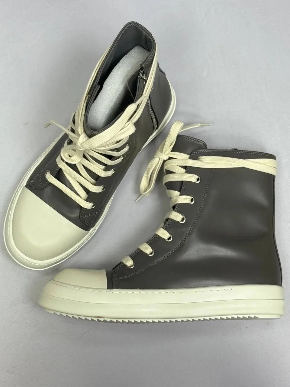 Лимитированные КЕДЫ RICK OWENS DRKSHDW MEGALACED DIRTY BLACK/MILK Чёрный — фото 2