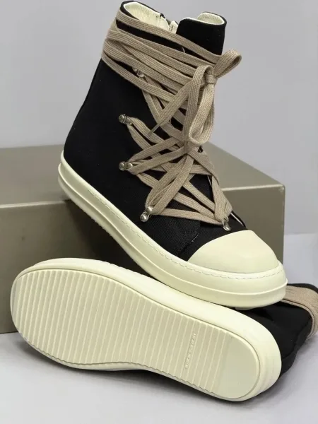 Лимитированные КЕДЫ RICK OWENS DRKSHDW MEGALACED DIRTY BLACK/MILK Чёрный — фото 3