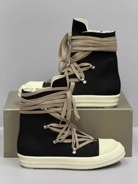 Лимитированные КЕДЫ RICK OWENS DRKSHDW MEGALACED DIRTY BLACK/MILK Чёрный — фото 5