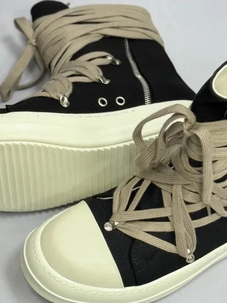 Лимитированные КЕДЫ RICK OWENS DRKSHDW MEGALACED DIRTY BLACK/MILK Чёрный — фото 6