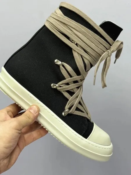 Лимитированные КЕДЫ RICK OWENS DRKSHDW MEGALACED DIRTY BLACK/MILK Чёрный — фото 15