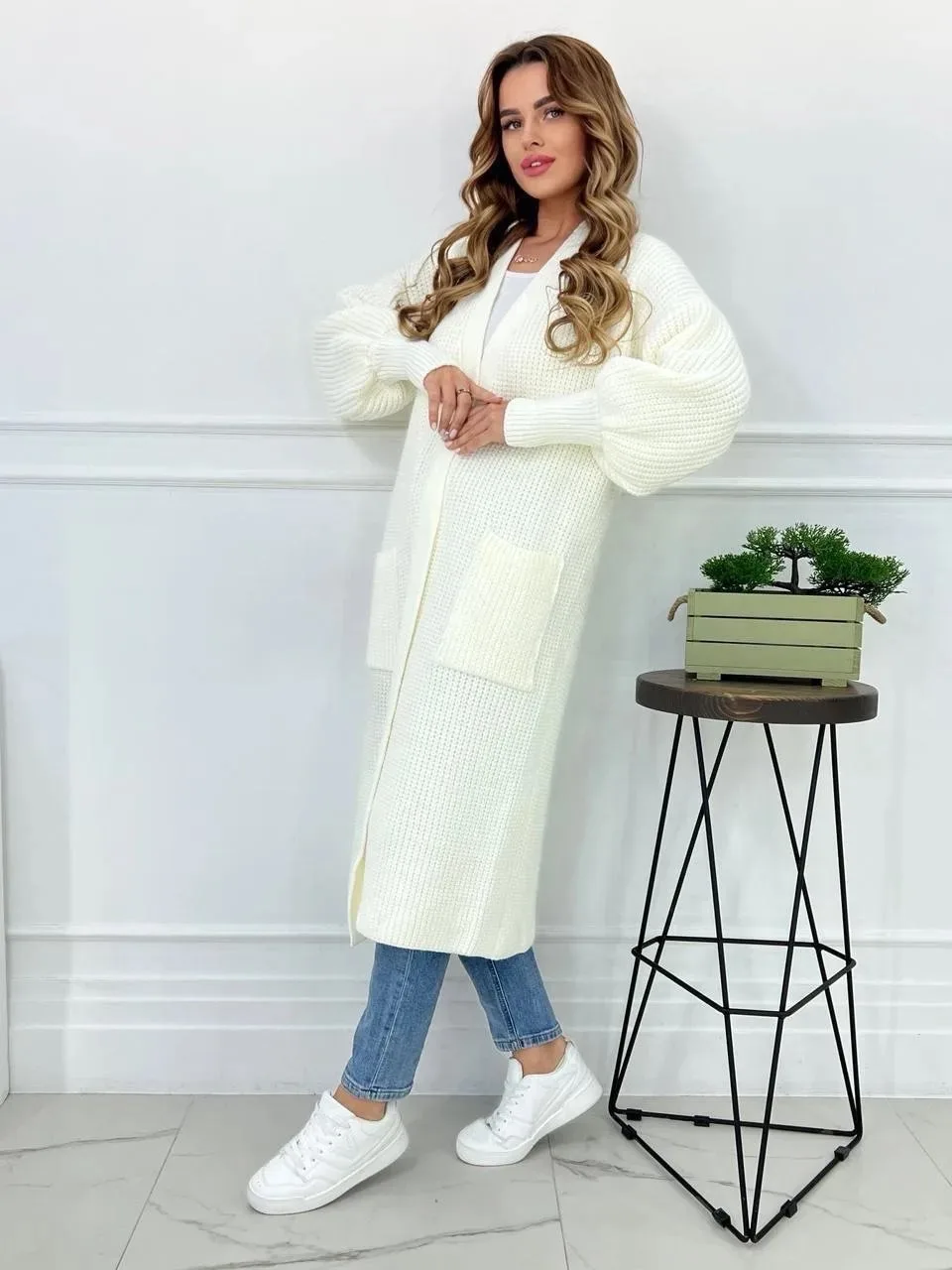 Оversize кардиган из 50 шерсти и 50 акрила — фото 27