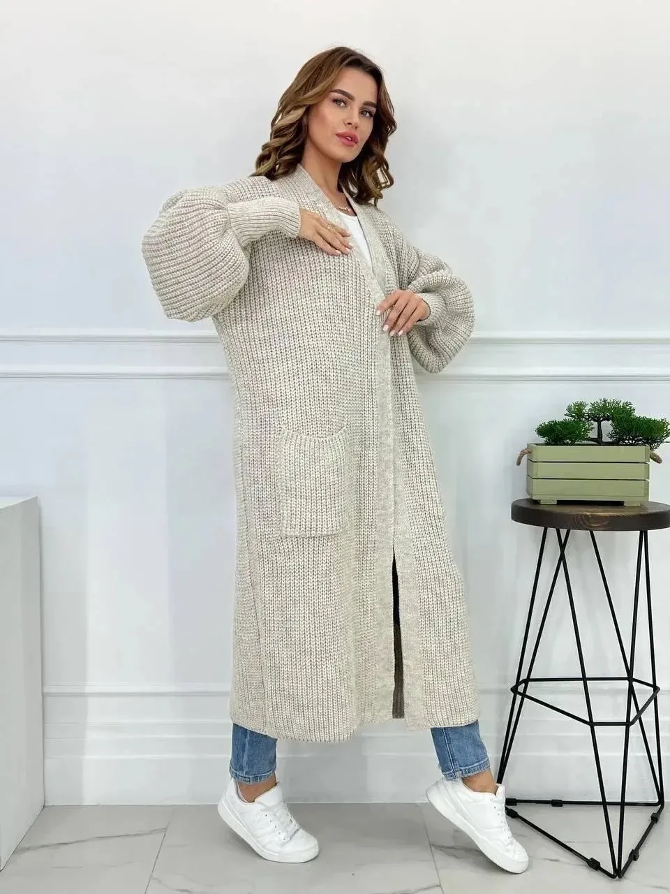 Оversize кардиган из 50 шерсти и 50 акрила — фото 4